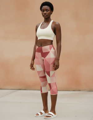 Millennial Pink Dwell Leggings Capri Leggings — Dripper