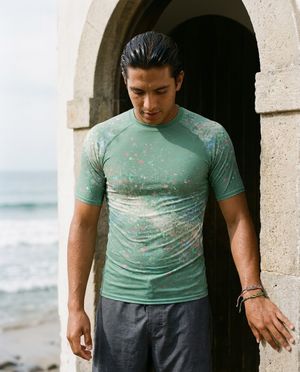 Jelly Mint Pixelate Rash Guard Men's Rashguard — Lolekai