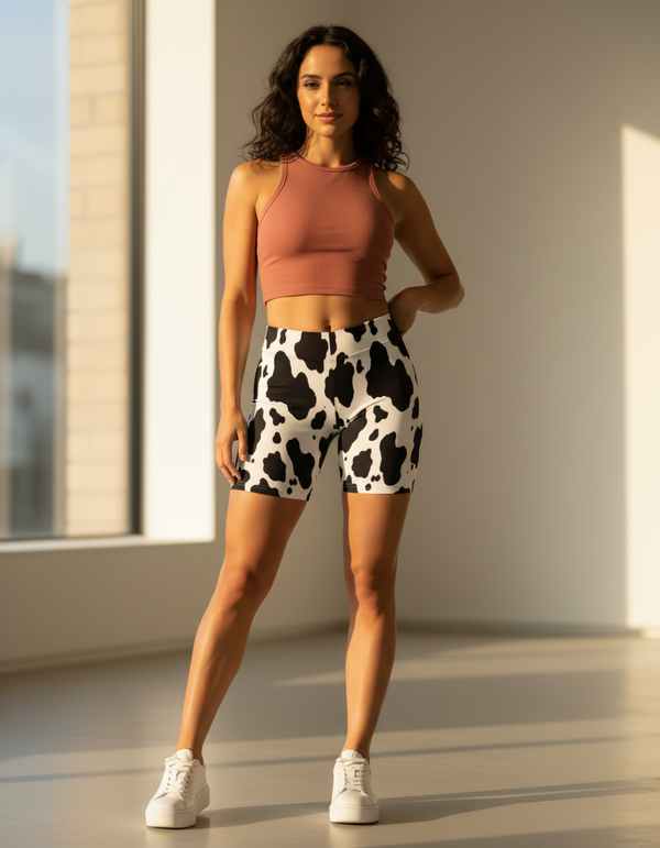 Cow Print women's short shorts