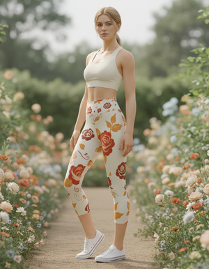 Burnt Sienna Belleza Leggings Capri Yoga Leggings — Dripper