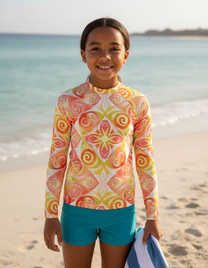 Youth Muskmelon Prism youth rashguards