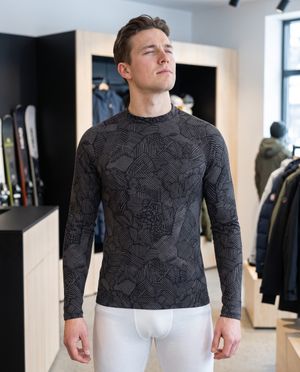 Graphite Crosshatch Base Layer Top men's base layer tops