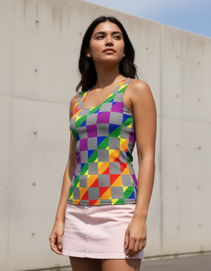 Women's Lime Prism tank tops