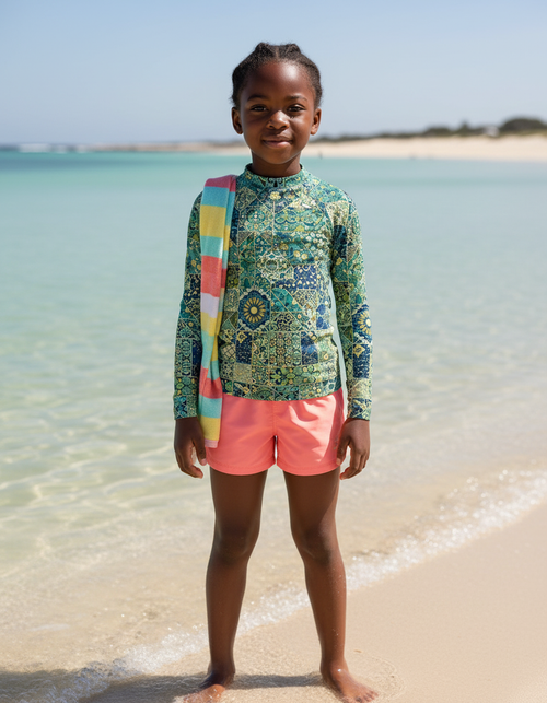Girls Jelly Mint Riad Rash Guard Kids Rash Guard — Lolekai