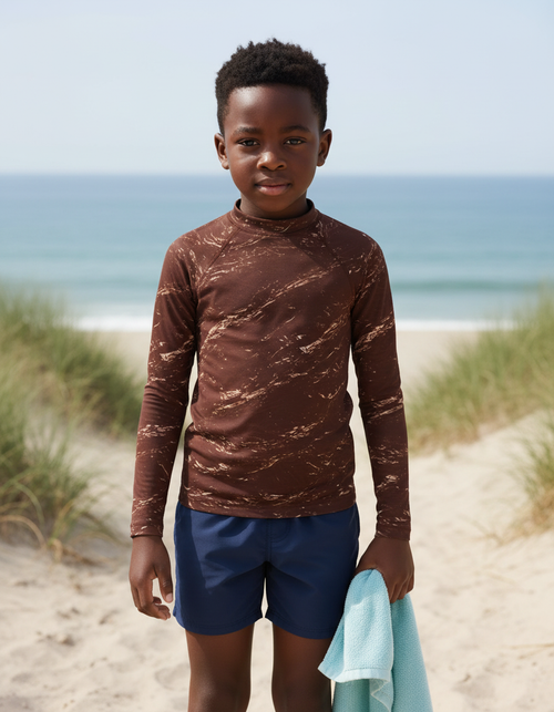 Burnt Sienna Eclipse Kids Rash Guard Kids Rash Guard — Dripper