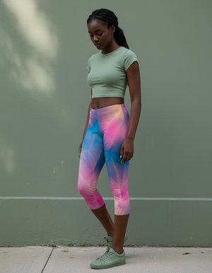 Rhodonite Frost Leggings Capri Leggings — Dripper