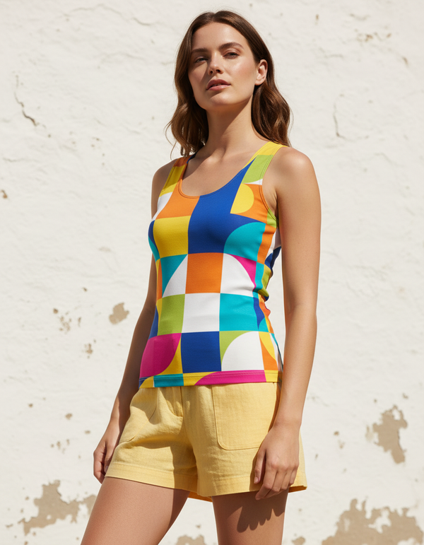 Suprematist Geometry tank tops
