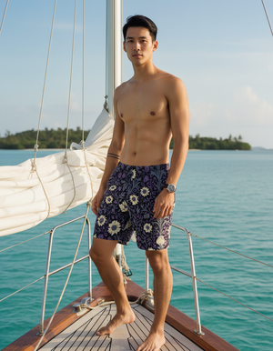 Rhodonite Acanthus men's swim trunks