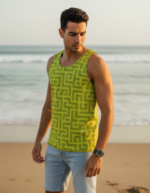 Men's Lime Kintsugi tank tops