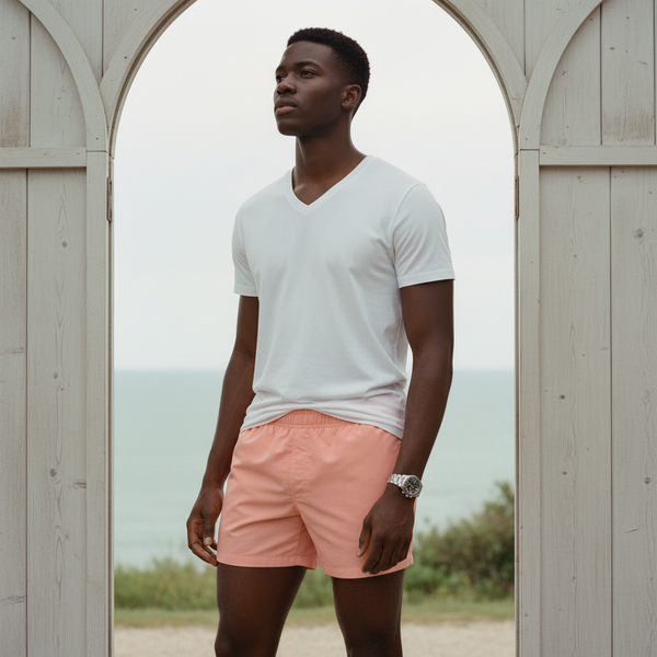 Men's Swim Trunks in Melon