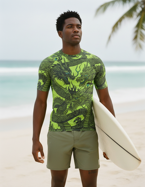Men's Neon Green Ember men's rashguards