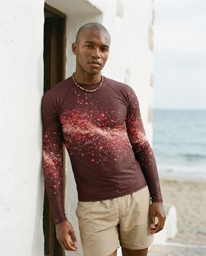 Amaranth Pixelate Rash Guard Men's Rashguard — Lolekai