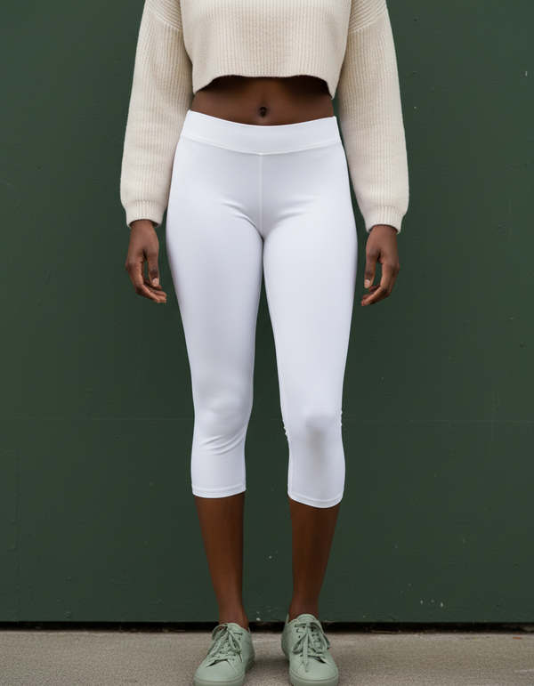 White Capri Leggings