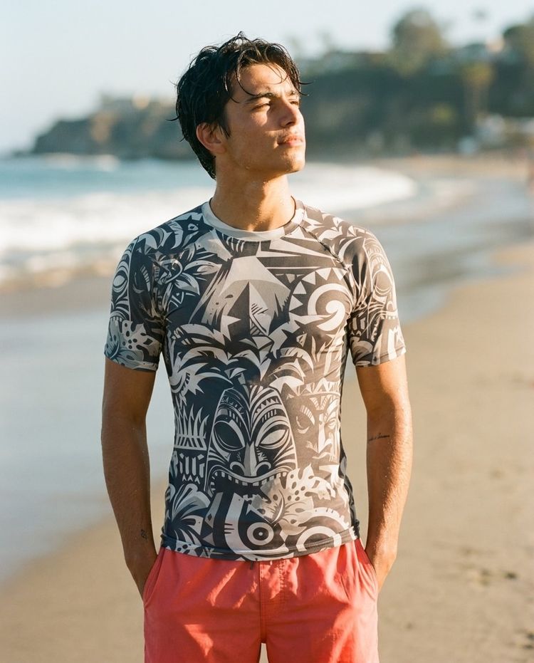 Men's White Onyx Nalu Uli men's short-sleeve rashguards
