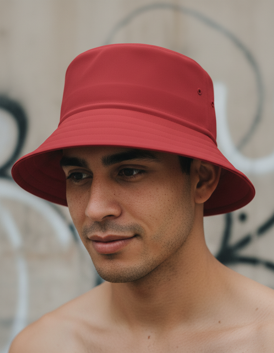 Bucket hat in Alizarin