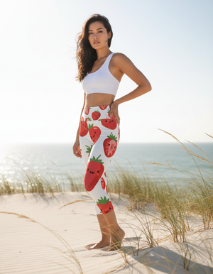 Strawberry Collection capri yoga leggings