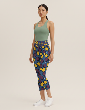 Rhodonite Mosaic Capri Yoga Leggings Capri Yoga Leggings — Dripper
