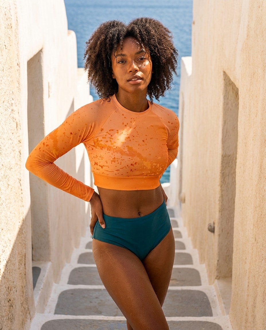 Crop Top in Muskmelon Zest