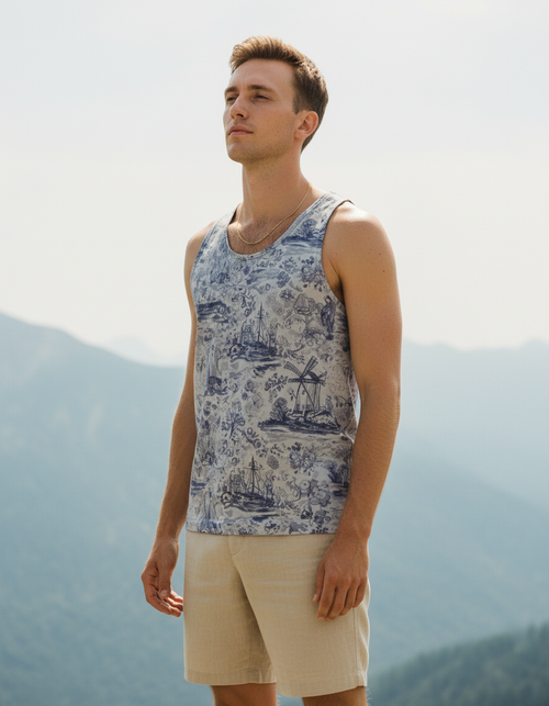 Men's Rhodonite Cerulean tank tops