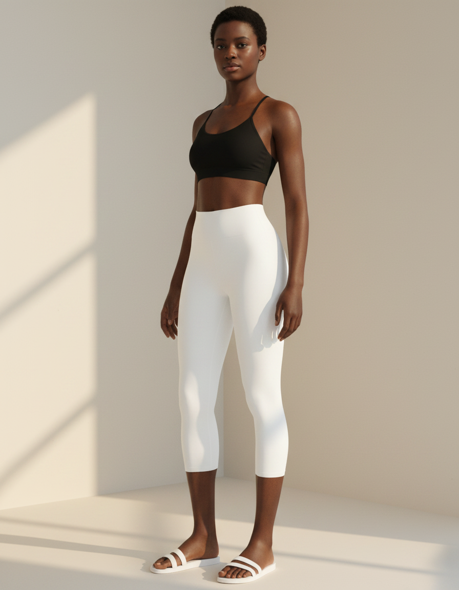 Capri-Yoga Leggings in White