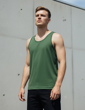 Men's Runway Emerald Fern men's tank tops