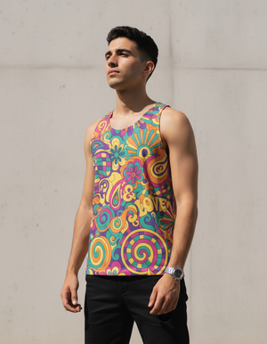 Runway Emerald Trippy Tank Top Men's Tank Top — Dripper