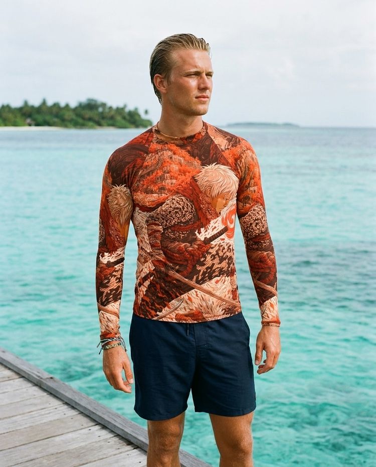 Men's Muskmelon Senjin men's short-sleeve rashguards
