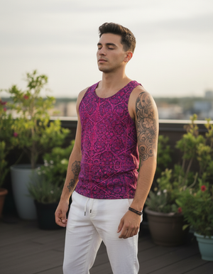 Men's Electric Fuchsia Bazaar men's tank tops