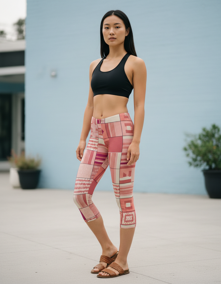 Women's African Kente Capri Leggings