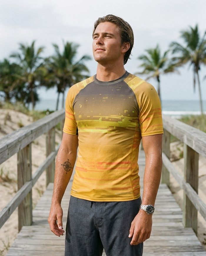 Rashguard — Men's Lemon Yellow Mosaic