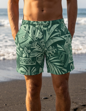 Jelly Mint Lani Lehua men's swim trunks