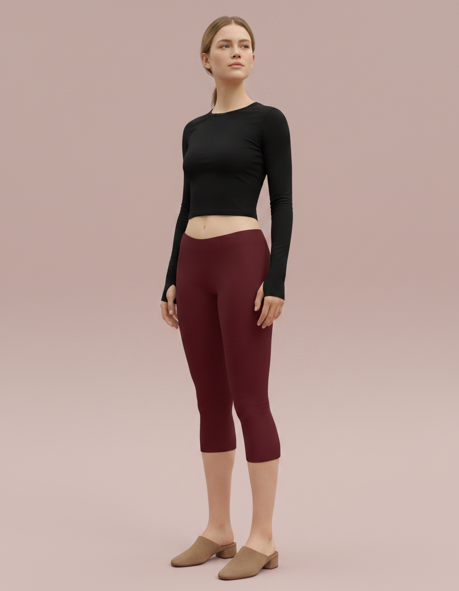 Capri Leggings in Bordeaux