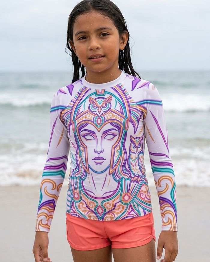 Rashguard — Girls Neon Athena (White)