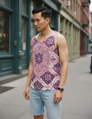 Men's Electric Fuchsia Minaret men's tank tops