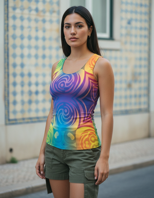 Women's Tea Rose Prism tank tops