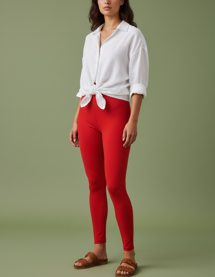 Full-Length Leggings in Ferrari Red