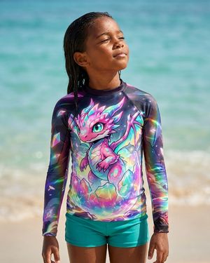 Girls Crystal Baby Dragon girls rashguards