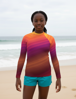 Youth Burnt Sienna Ripple youth rashguards