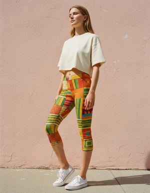 Citrus Orange Ubuntu Leggings Capri Leggings — Dripper