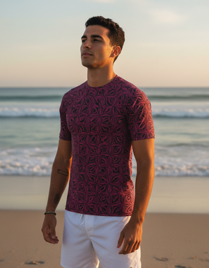 Men's Hot Pink Chord men's rashguards