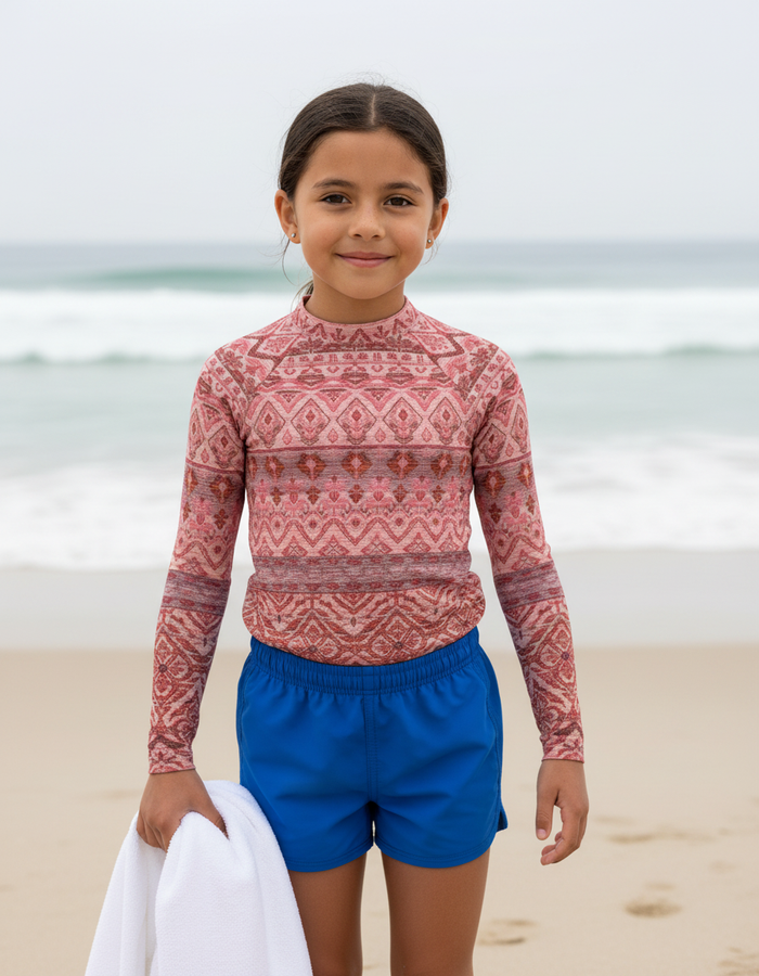 Rashguard — Kids Tea Rose Serenade