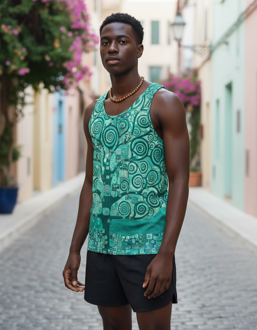Men's Turquoise Aether men's tank tops