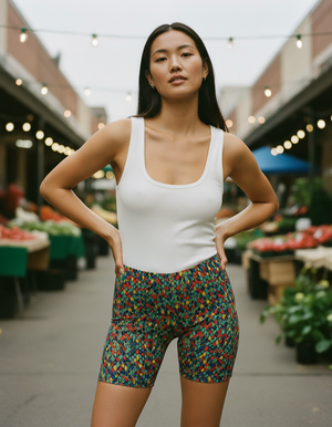 Coral Kaleidoscope women's short shorts