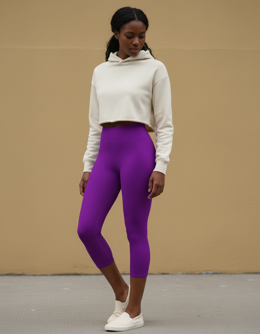 Capri-Yoga Leggings in Purple