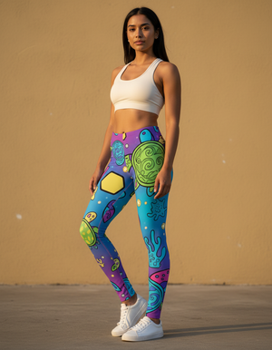 Coral full-length leggings