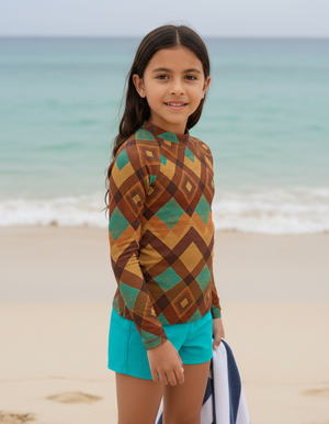 Coffee Bean Horizon Kids Rash Guard Kids Rash Guard — Dripper