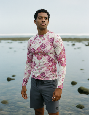Burnished Lilac Poppy Rash Guard bikini — Dripper