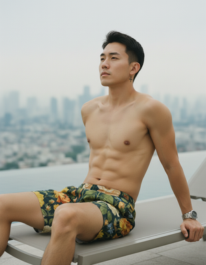 Runway Chartreuse Elysium men's swim trunks