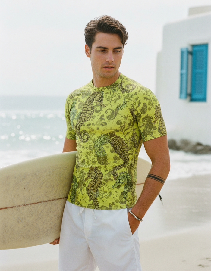Rashguard — Men's Neon Yellow Triton