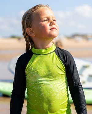 Girls Lime Pixelate girls youth rashguards